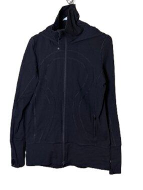 Lululemon In Stride black jacket with a high collar and full zip closure Size 10